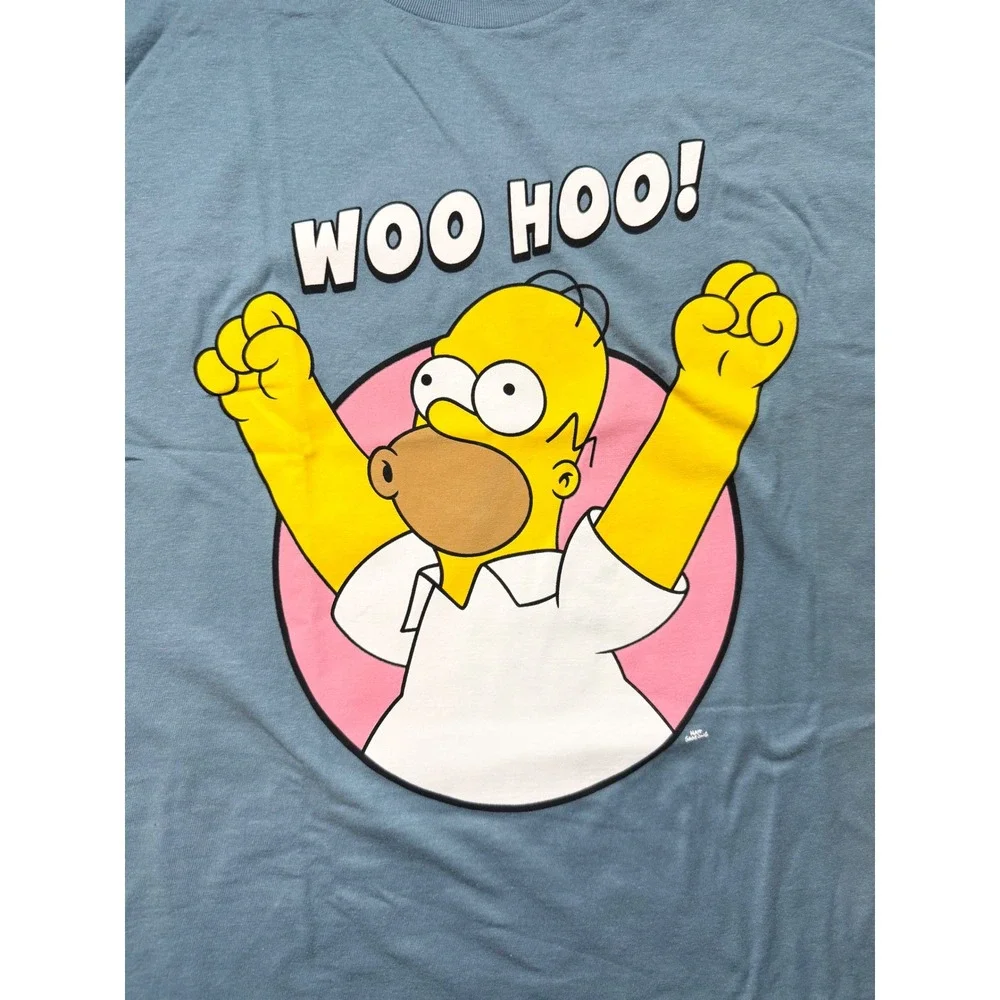 The Simpsons Homer Simpson Woo Hoo Graphic‎ T-Shirt Blue Mens Large Mad Engine